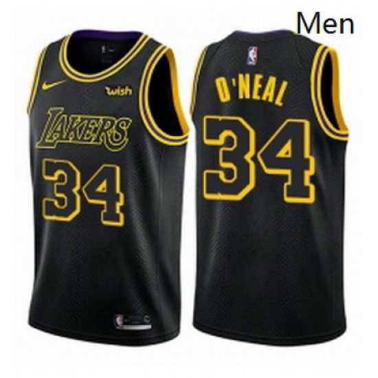 Mens Nike Los Angeles Lakers 34 Shaquille ONeal Swingman Black City Edition NBA Jersey Mens Nike Los Angeles Lakers 34 Shaquille ONeal Swingman Black City Edition NBA Jersey