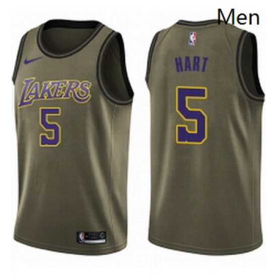 Mens Nike Los Angeles Lakers 5 Josh Hart Swingman Green Salute to Service NBA Jersey Mens Nike Los Angeles Lakers 5 Josh Hart Swingman Green Salute to Service NBA Jersey