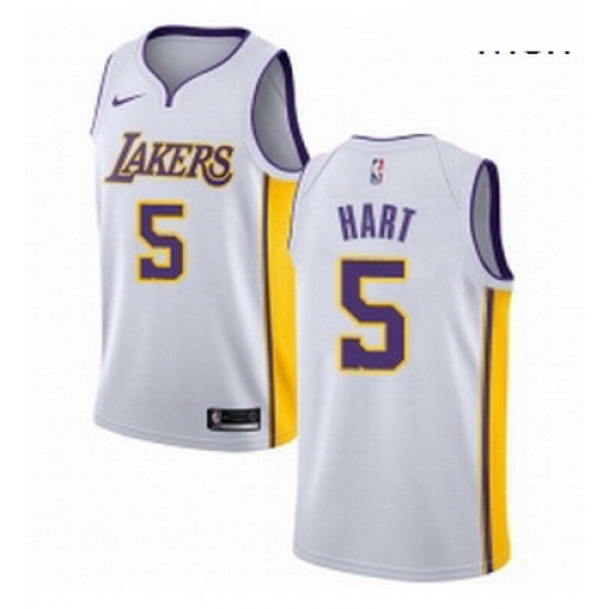 Mens Nike Los Angeles Lakers 5 Josh Hart Swingman White NBA Jersey Association Edition Mens Nike Los Angeles Lakers 5 Josh Hart Swingman White NBA Jersey Association Edition