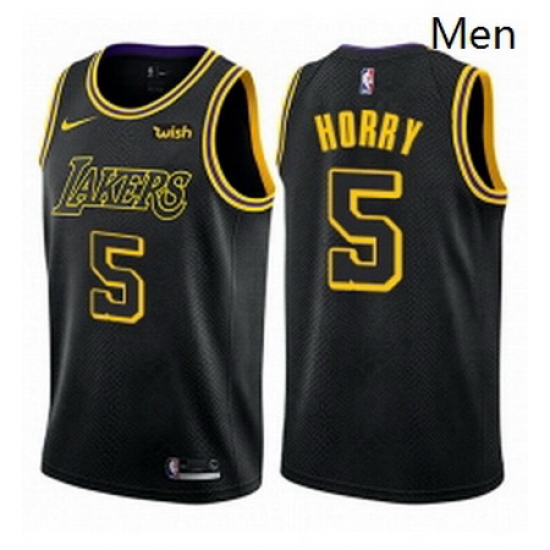Mens Nike Los Angeles Lakers 5 Robert Horry Authentic Black City Edition NBA Jersey Mens Nike Los Angeles Lakers 5 Robert Horry Authentic Black City Edition NBA Jersey
