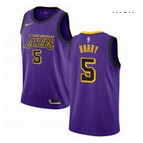 Mens Nike Los Angeles Lakers 5 Robert Horry Swingman Purple NBA Jersey City Edition Mens Nike Los Angeles Lakers 5 Robert Horry Swingman Purple NBA Jersey City Edition