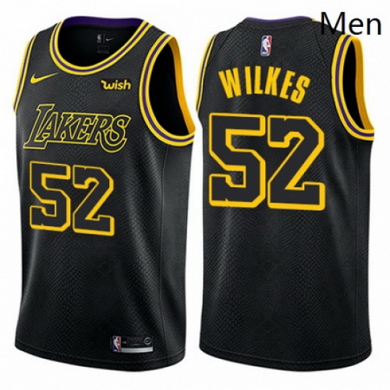Mens Nike Los Angeles Lakers 52 Jamaal Wilkes Authentic Black City Edition NBA Jersey Mens Nike Los Angeles Lakers 52 Jamaal Wilkes Authentic Black City Edition NBA Jersey