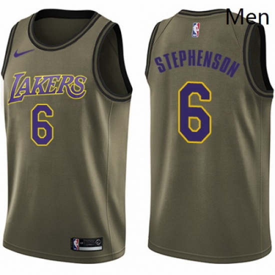 Mens Nike Los Angeles Lakers 6 Lance Stephenson Swingman Green Salute to Service NBA Jersey Mens Nike Los Angeles Lakers 6 Lance Stephenson Swingman Green Salute to Service NBA Jersey