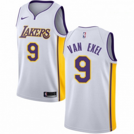 Mens Nike Los Angeles Lakers 9 Nick Van Exel Authentic White NBA Jersey Association Edition Mens Nike Los Angeles Lakers 9 Nick Van Exel Authentic White NBA Jersey Association Edition