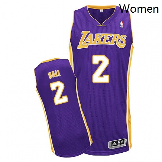 Womens Adidas Los Angeles Lakers 2 Lonzo Ball Authentic Purple Road NBA Jersey Womens Adidas Los Angeles Lakers 2 Lonzo Ball Authentic Purple Road NBA Jersey