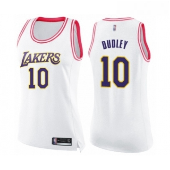 Womens Los Angeles Lakers 10 Jared Dudley Swingman White Pink Fashion Basketball Jersey Womens Los Angeles Lakers 10 Jared Dudley Swingman White Pink Fashion Basketball Jersey