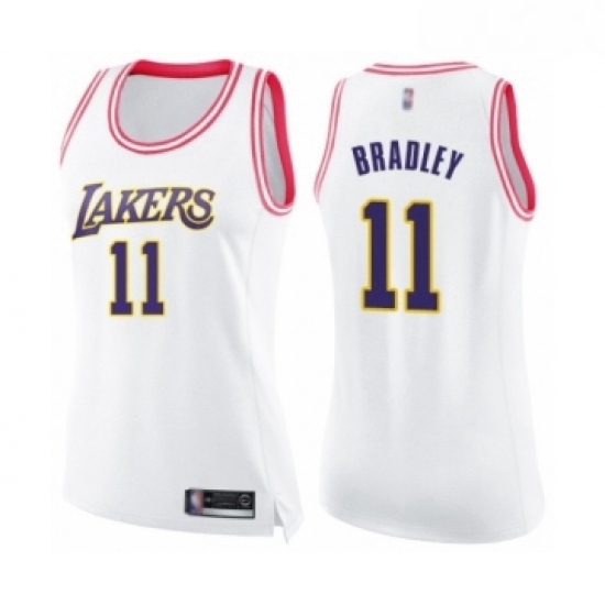 Womens Los Angeles Lakers 11 Avery Bradley Swingman White Pink Fashion Basketball Jersey Womens Los Angeles Lakers 11 Avery Bradley Swingman White Pink Fashion Basketball Jersey