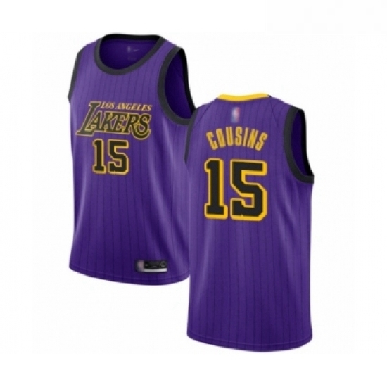 Womens Los Angeles Lakers 15 DeMarcus Cousins Swingman Purple Basketball Jersey City Edition Womens Los Angeles Lakers 15 DeMarcus Cousins Swingman Purple Basketball Jersey City Edition