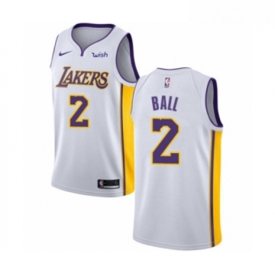 Womens Los Angeles Lakers 2 Lonzo Ball Authentic White Basketball Jersey Association Edition Womens Los Angeles Lakers 2 Lonzo Ball Authentic White Basketball Jersey Association Edition