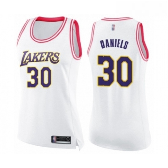 Womens Los Angeles Lakers 30 Troy Daniels Swingman White Pink Fashion Basketball Jersey Womens Los Angeles Lakers 30 Troy Daniels Swingman White Pink Fashion Basketball Jersey