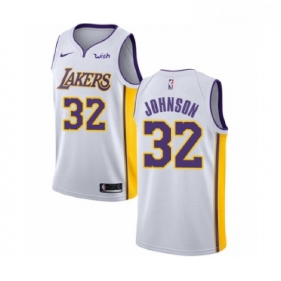 Womens Los Angeles Lakers 32 Magic Johnson Authentic White Basketball Jersey Association Edition Womens Los Angeles Lakers 32 Magic Johnson Authentic White Basketball Jersey Association Edition