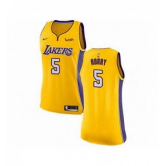 Womens Los Angeles Lakers 5 Robert Horry Authentic Gold Home Basketball Jersey Icon Edition Womens Los Angeles Lakers 5 Robert Horry Authentic Gold Home Basketball Jersey Icon Edition