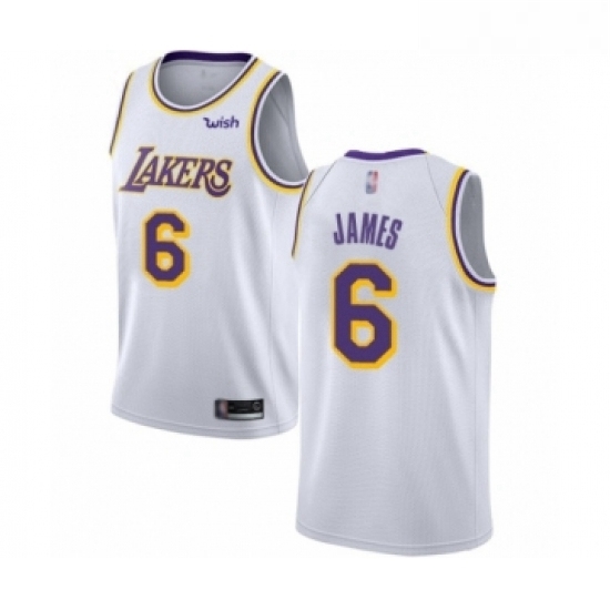 Womens Los Angeles Lakers 6 LeBron James Authentic White Basketball Jersey Association Edition Womens Los Angeles Lakers 6 LeBron James Authentic White Basketball Jersey Association Edition