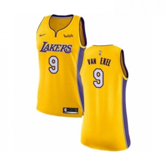 Womens Los Angeles Lakers 9 Nick Van Exel Authentic Gold Home Basketball Jersey Icon Edition Womens Los Angeles Lakers 9 Nick Van Exel Authentic Gold Home Basketball Jersey Icon Edition