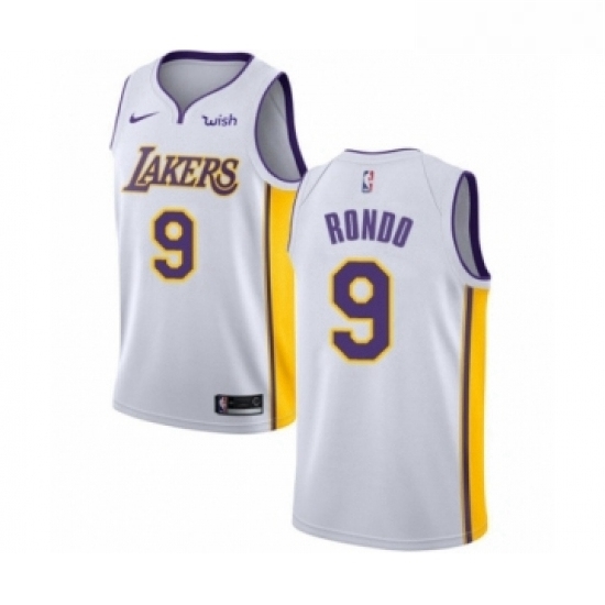 Womens Los Angeles Lakers 9 Rajon Rondo Authentic White Basketball Jersey Association Edition Womens Los Angeles Lakers 9 Rajon Rondo Authentic White Basketball Jersey Association Edition