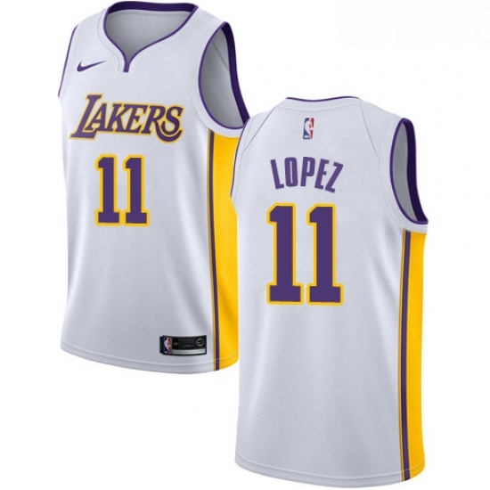 Womens Nike Los Angeles Lakers 11 Brook Lopez Authentic White NBA Jersey Association Edition Womens Nike Los Angeles Lakers 11 Brook Lopez Authentic White NBA Jersey Association Edition