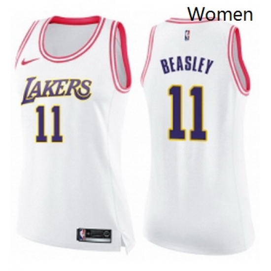 Womens Nike Los Angeles Lakers 11 Michael Beasley Swingman White Pink Fashion NBA Jersey Womens Nike Los Angeles Lakers 11 Michael Beasley Swingman White Pink Fashion NBA Jersey