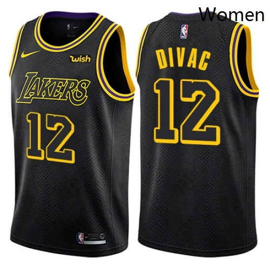 Womens Nike Los Angeles Lakers 12 Vlade Divac Swingman Black NBA Jersey City Edition Womens Nike Los Angeles Lakers 12 Vlade Divac Swingman Black NBA Jersey City Edition