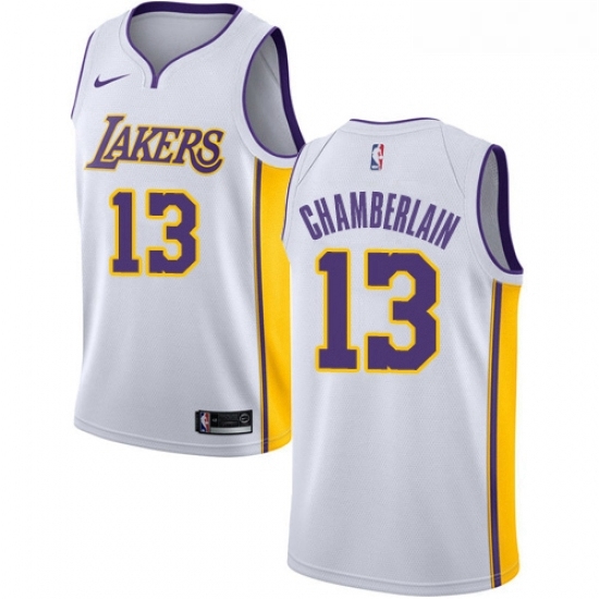 Womens Nike Los Angeles Lakers 13 Wilt Chamberlain Authentic White NBA Jersey Association Edition Womens Nike Los Angeles Lakers 13 Wilt Chamberlain Authentic White NBA Jersey Association Edition
