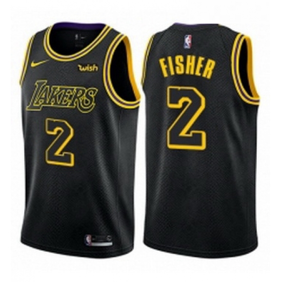 Womens Nike Los Angeles Lakers 2 Derek Fisher Swingman Black NBA Jersey City Edition Womens Nike Los Angeles Lakers 2 Derek Fisher Swingman Black NBA Jersey City Edition