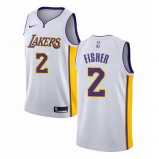 Womens Nike Los Angeles Lakers 2 Derek Fisher Swingman White NBA Jersey Association Edition Womens Nike Los Angeles Lakers 2 Derek Fisher Swingman White NBA Jersey Association Edition