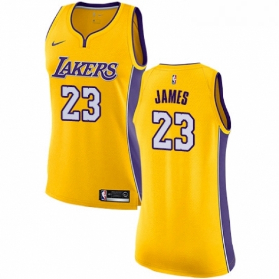 Womens Nike Los Angeles Lakers 23 LeBron James Authentic Gold NBA Jersey Icon Edition Womens Nike Los Angeles Lakers 23 LeBron James Authentic Gold NBA Jersey Icon Edition
