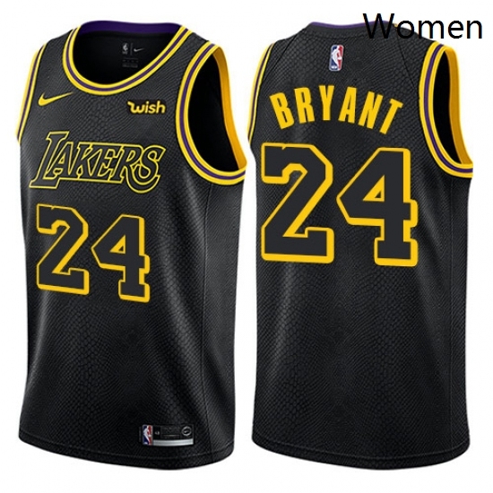 Womens Nike Los Angeles Lakers 24 Kobe Bryant Swingman Black NBA Jersey City Edition Womens Nike Los Angeles Lakers 24 Kobe Bryant Swingman Black NBA Jersey City Edition