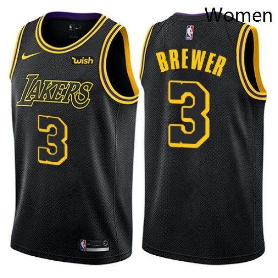 Womens Nike Los Angeles Lakers 3 Corey Brewer Swingman Black NBA Jersey City Edition Womens Nike Los Angeles Lakers 3 Corey Brewer Swingman Black NBA Jersey City Edition