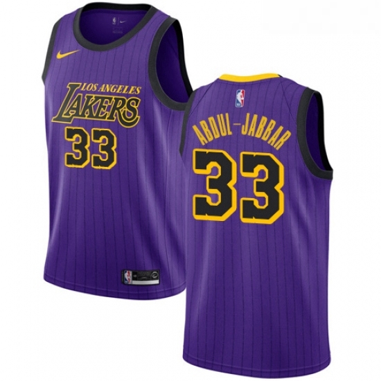Womens Nike Los Angeles Lakers 33 Kareem Abdul Jabbar Swingman Purple NBA Jersey City Edition Womens Nike Los Angeles Lakers 33 Kareem Abdul Jabbar Swingman Purple NBA Jersey City Edition