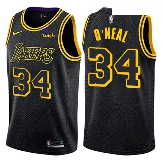 Womens Nike Los Angeles Lakers 34 Shaquille ONeal Swingman Black NBA Jersey City Editi Womens Nike Los Angeles Lakers 34 Shaquille ONeal Swingman Black NBA Jersey City Editi