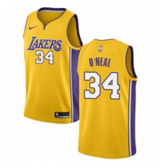 Womens Nike Los Angeles Lakers 34 Shaquille ONeal Swingman Gold Home NBA Jersey Icon Edition Womens Nike Los Angeles Lakers 34 Shaquille ONeal Swingman Gold Home NBA Jersey Icon Edition