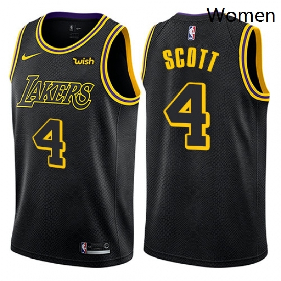 Womens Nike Los Angeles Lakers 4 Byron Scott Swingman Black NBA Jersey City Edition Womens Nike Los Angeles Lakers 4 Byron Scott Swingman Black NBA Jersey City Edition