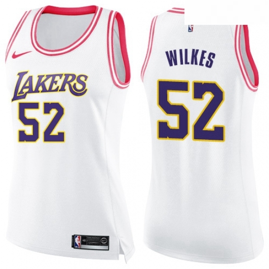 Womens Nike Los Angeles Lakers 52 Jamaal Wilkes Swingman WhitePink Fashion NBA Jersey Womens Nike Los Angeles Lakers 52 Jamaal Wilkes Swingman WhitePink Fashion NBA Jersey