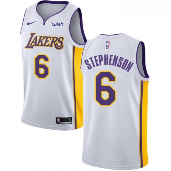 Womens Nike Los Angeles Lakers 6 Lance Stephenson Swingman White NBA Jersey Association Edition Womens Nike Los Angeles Lakers 6 Lance Stephenson Swingman White NBA Jersey Association Edition