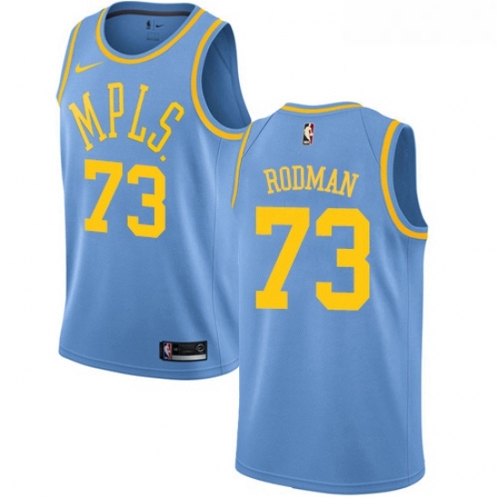 Womens Nike Los Angeles Lakers 73 Dennis Rodman Authentic Blue Hardwood Classics NBA Jersey Womens Nike Los Angeles Lakers 73 Dennis Rodman Authentic Blue Hardwood Classics NBA Jersey