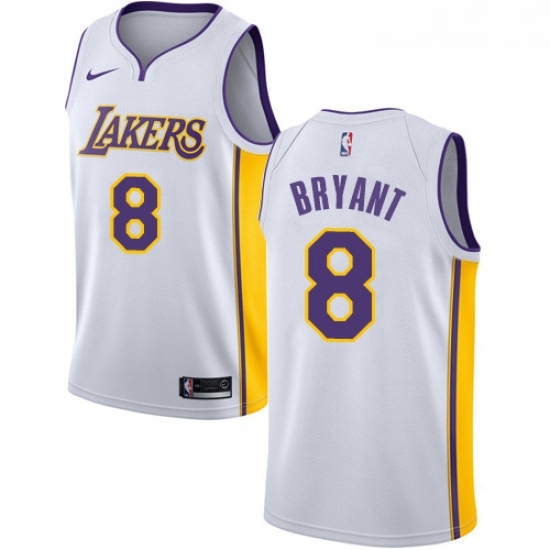 Womens Nike Los Angeles Lakers 8 Kobe Bryant Authentic White NBA Jersey Association Edition Womens Nike Los Angeles Lakers 8 Kobe Bryant Authentic White NBA Jersey Association Edition