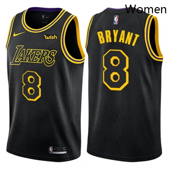 Womens Nike Los Angeles Lakers 8 Kobe Bryant Swingman Black NBA Jersey City Edition Womens Nike Los Angeles Lakers 8 Kobe Bryant Swingman Black NBA Jersey City Edition