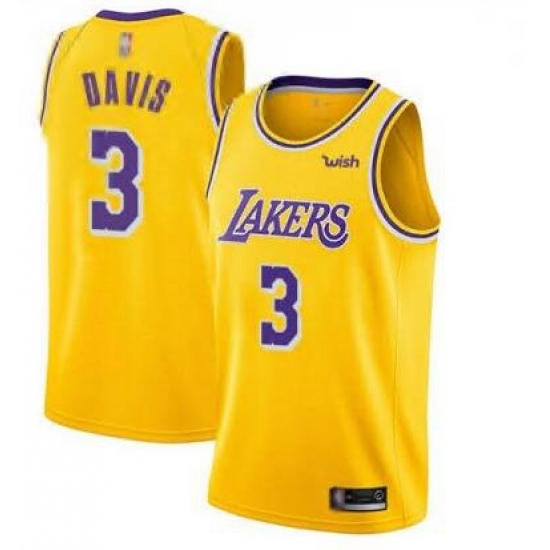 Youth Lakers #3 Anthony Davis Gold Basketball Swingman Icon Edition Jersey Youth Lakers #3 Anthony Davis Gold Basketball Swingman Icon Edition Jersey