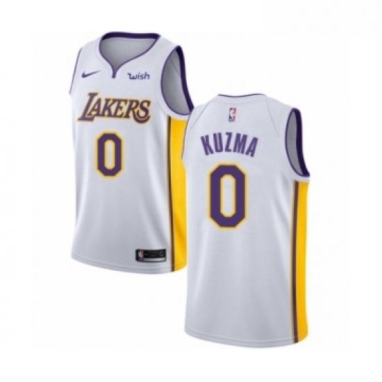 Youth Los Angeles Lakers 0 Kyle Kuzma Swingman White Basketball Jersey Association Edition Youth Los Angeles Lakers 0 Kyle Kuzma Swingman White Basketball Jersey Association Edition
