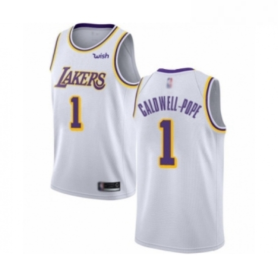 Youth Los Angeles Lakers 1 Kentavious Caldwell Pope Swingman White Basketball Jerseys Association Edition Youth Los Angeles Lakers 1 Kentavious Caldwell Pope Swingman White Basketball Jerseys Association Edition
