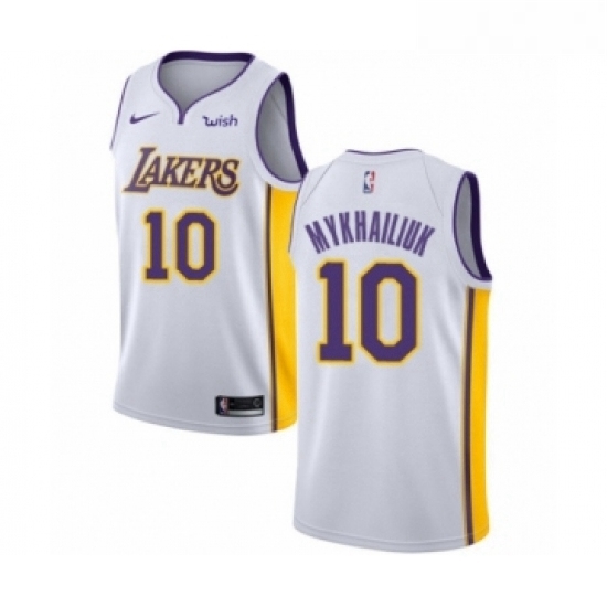 Youth Los Angeles Lakers 10 Sviatoslav Mykhailiuk Swingman White Basketball Jersey Association Edition Youth Los Angeles Lakers 10 Sviatoslav Mykhailiuk Swingman White Basketball Jersey Association Edition