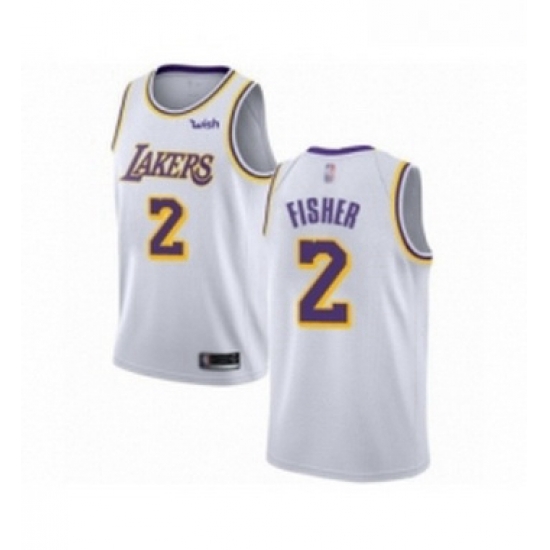 Youth Los Angeles Lakers 2 Derek Fisher Swingman White Basketball Jerseys Association Edition Youth Los Angeles Lakers 2 Derek Fisher Swingman White Basketball Jerseys Association Edition