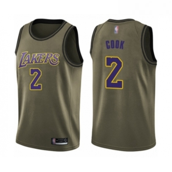 Youth Los Angeles Lakers 2 Quinn Cook Swingman Green Salute to Service Basketball Jersey Youth Los Angeles Lakers 2 Quinn Cook Swingman Green Salute to Service Basketball Jersey