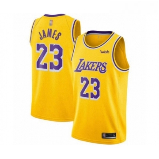 Youth Los Angeles Lakers 23 LeBron James Swingman Gold Basketball Jerseys Icon Edition Youth Los Angeles Lakers 23 LeBron James Swingman Gold Basketball Jerseys Icon Edition