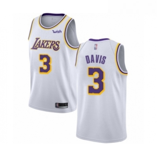 Youth Los Angeles Lakers 3 Anthony Davis Swingman White Basketball Jersey Association Edition Youth Los Angeles Lakers 3 Anthony Davis Swingman White Basketball Jersey Association Edition