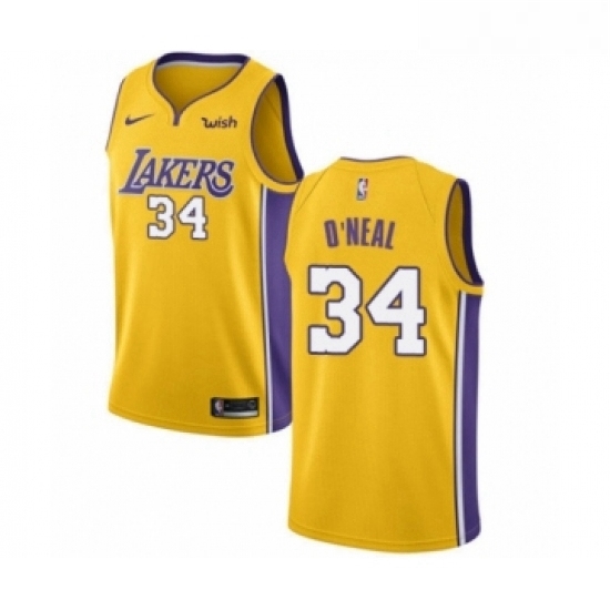 Youth Los Angeles Lakers 34 Shaquille ONeal Swingman Gold Home Basketball Jersey Icon Editi Youth Los Angeles Lakers 34 Shaquille ONeal Swingman Gold Home Basketball Jersey Icon Editi