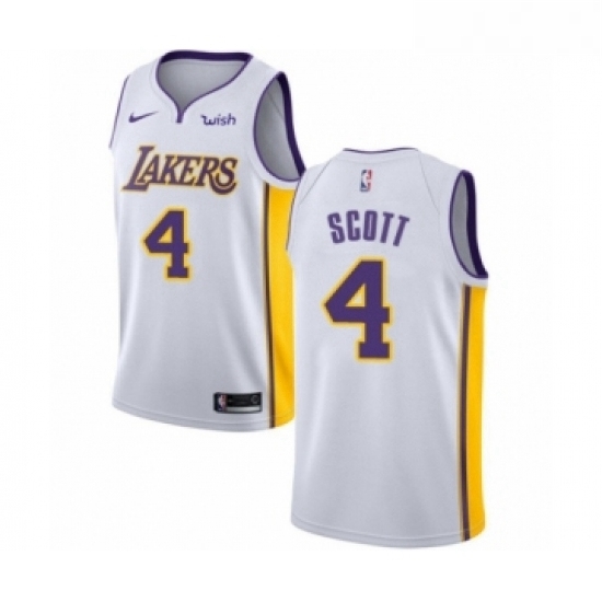 Youth Los Angeles Lakers 4 Byron Scott Swingman White Basketball Jersey Association Edition Youth Los Angeles Lakers 4 Byron Scott Swingman White Basketball Jersey Association Edition