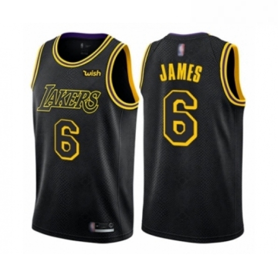 Youth Los Angeles Lakers 6 LeBron James Swingman Black Basketball Jersey City Edition Youth Los Angeles Lakers 6 LeBron James Swingman Black Basketball Jersey City Edition