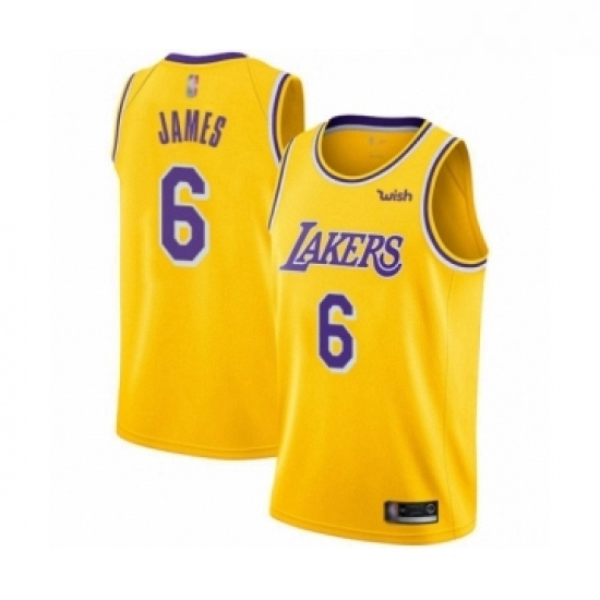 Youth Los Angeles Lakers 6 LeBron James Swingman Gold Basketball Jersey Icon Edition Youth Los Angeles Lakers 6 LeBron James Swingman Gold Basketball Jersey Icon Edition