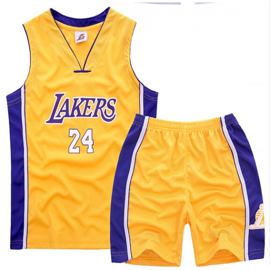 Youth NBA Los Angeles Lakers 24# Kobe Bryant Yellow Suit Sets Youth NBA Los Angeles Lakers 24# Kobe Bryant Yellow Suit Sets